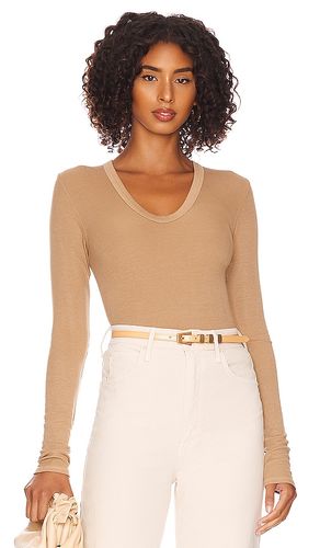 Silk Rib Fitted Top in Tan. - size XL (also in L, XS) - Enza Costa - Modalova