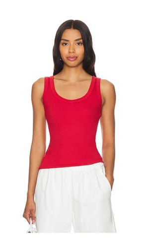 Supima Rib Scoop Tank in Red. - size L (also in S) - Enza Costa - Modalova