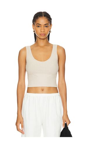 Rib Sweater Knit Cropped Scoop Tank in Neutral. - size S (also in L, XL) - Enza Costa - Modalova