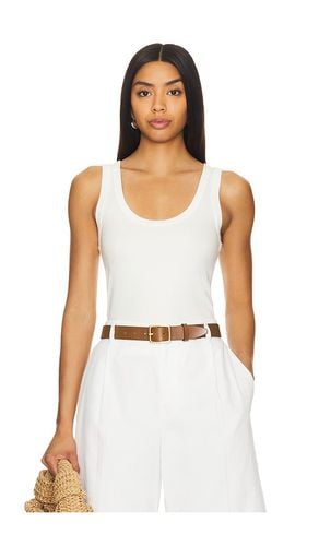 Supima Rib Scoop Tank in Ivory. - size L (also in XL) - Enza Costa - Modalova