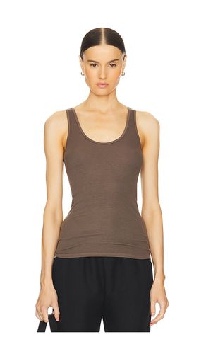 Stretch Silk Knit Tank in Brown. - size M (also in L, S, XL, XS) - Enza Costa - Modalova