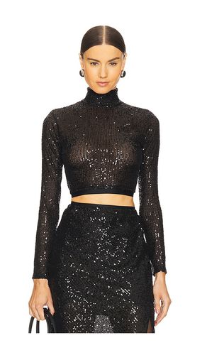 Sequin Cropped Long Sleeve Mock Neck Top in . - size 1/S (also in 2/M) - Enza Costa - Modalova