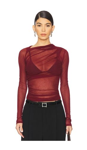 Long Sleeve Slash Top in Burgundy. - size XL (also in XS) - Enza Costa - Modalova