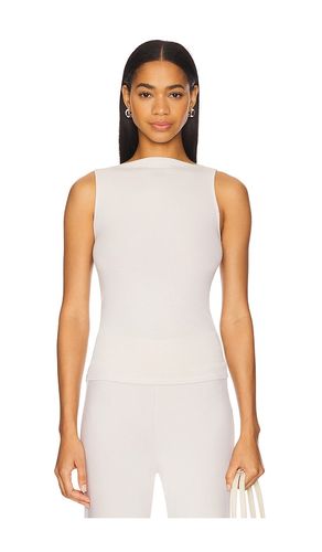 Silk Knit Sleeveless Boatneck Top in Beige. - size L (also in M, S, XS) - Enza Costa - Modalova