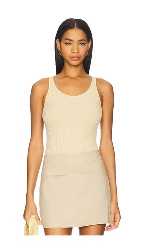 Military Rib Slim Tank Top in Beige. - size L (also in M, S) - Enza Costa - Modalova