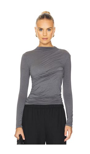 Long Sleeve Twist Top in Grey. - size L (also in M, S, XL, XS) - Enza Costa - Modalova