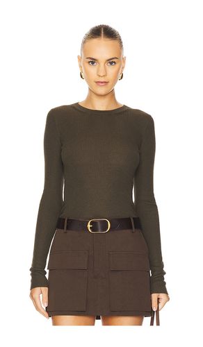 Silk Sweater Rib Long Sleeve Crew in Army. - size L (also in M, S, XL, XS) - Enza Costa - Modalova