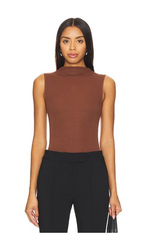 Silk Knit Rib Sleeveless Mockneck in Brown. - size M (also in L, S, XL, XS) - Enza Costa - Modalova