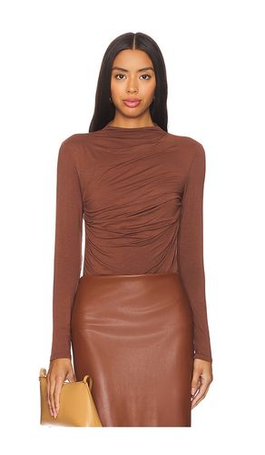 Long Sleeve Twist Top in Brown. - size M (also in L, S, XS) - Enza Costa - Modalova