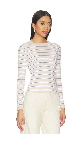 Cotton Stripe Classic Long Sleeve Tee in Beige. - size S (also in XS) - Enza Costa - Modalova