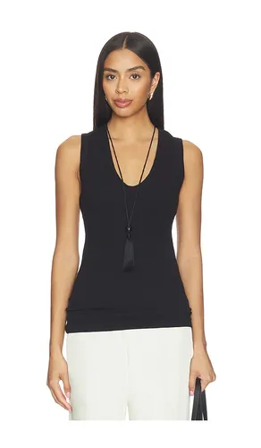 Textured Rib Sleeveless U Top in . Size M. Also in S, XS - Enza Costa - Modalova