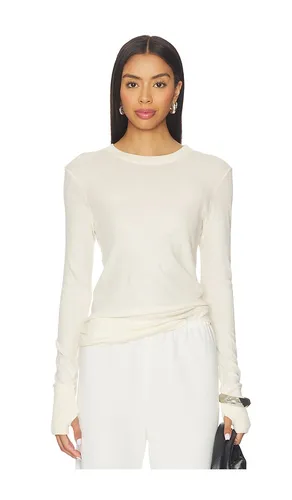 Cashmere Easy Cuffed Crew Top in Beige. - size S (also in XS) - Enza Costa - Modalova