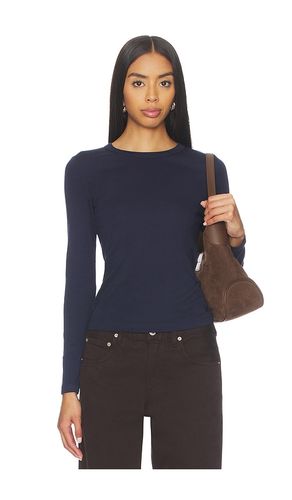 Supima Classic Long Sleeve Tee in Navy. - size L (also in M, S, XS) - Enza Costa - Modalova