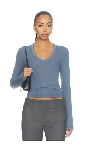 Silk Rib Essential U Tee in Blue. - size M (also in S, XS) - Enza Costa - Modalova