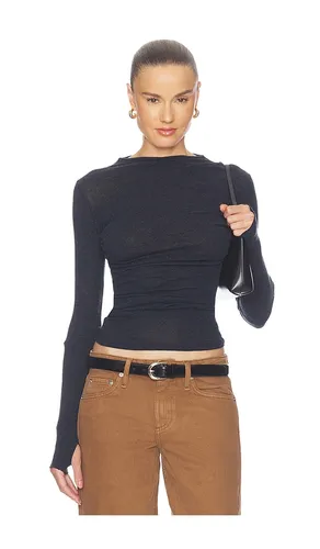 Cashmere Jersey Twist Top in Black. - size L (also in M, S, XS) - Enza Costa - Modalova