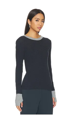 Cashmere Jersey Contrast Easy Cuffed Crew in . Size L. Also in M, S, XL, XS - Enza Costa - Modalova