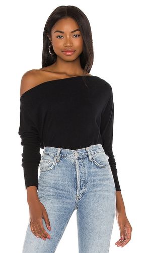 Cashmere cuffed off shoulder long sleeve top en color talla L en - Black. Talla L (también en M, S, XL, XS) - Enza Costa - Modalova