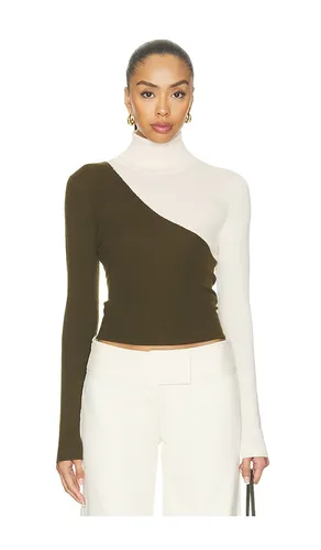 Koncert Bicolour Turtleneck in Olive. - size M (also in S, XS) - Essentiel Antwerp - Modalova
