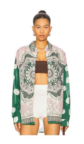 Houisiana Printed Shirt in Dark Green,Blush. - size M (also in XS) - Essentiel Antwerp - Modalova