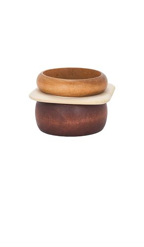 Colored Wooden Bangles Set Of 3 in Brown - Epifene - Modalova