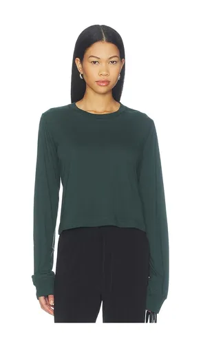 Cotton Long Sleeve Boxy Tee in Green. - size M (also in S, XL, XS) - Eterne - Modalova