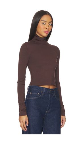 Cropped Fitted Turtleneck Soft Jersey Top in . Size S. Also in L - Eterne - Modalova