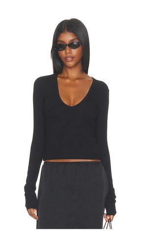 Butter Rib Long Sleeve V-neck Top in . Size M. Also in S - Eterne - Modalova