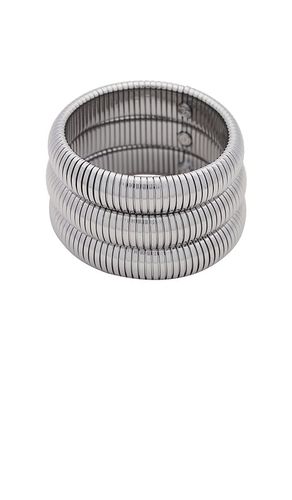 Flex snake chain stretch bracelet set in color metallic size all - Ettika - Modalova