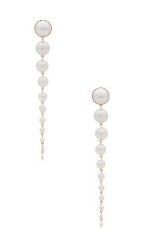 Long Beaded Drop Earrings in White - Ettika - Modalova