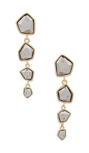 Faceted Mixed Metal Drop Earrings in Metallic - Ettika - Modalova