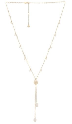 Polished Pebble & Crystal Lariat in Metallic Gold - Ettika - Modalova