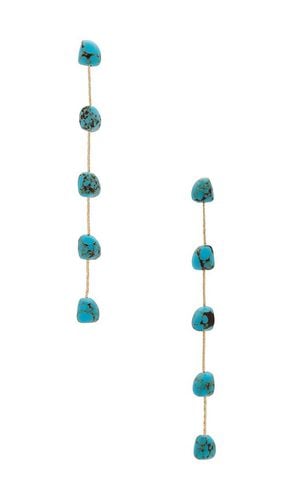 Dripping Linear Earrings in Teal - Ettika - Modalova