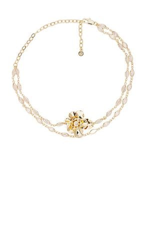 Flower Choker in Metallic Gold - Ettika - Modalova