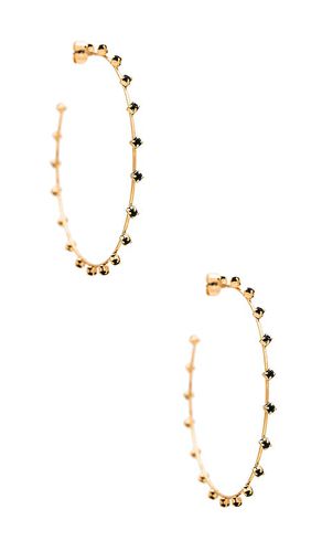 Studded Hoops in Metallic Gold - Ettika - Modalova