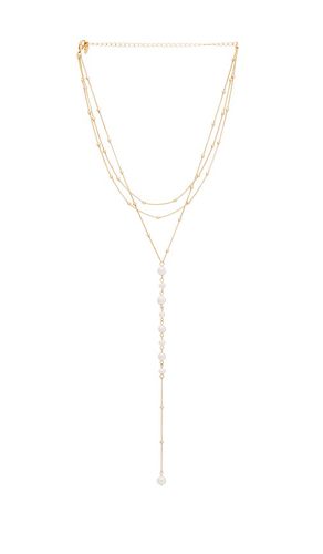 Dreams Layered Lariat Necklace in Metallic Gold - Ettika - Modalova