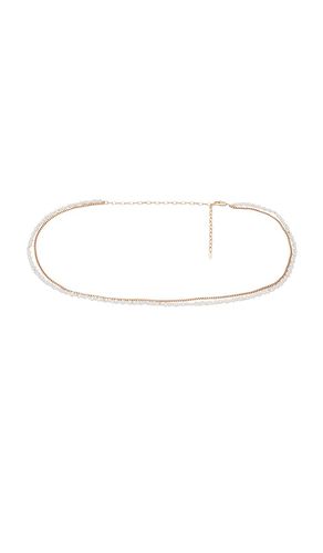 Freshwater Pearl Beaded Double Layer Waist Chain in Metallic - Ettika - Modalova