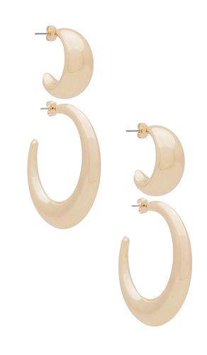 Crescent Hoop Set in Metallic - Ettika - Modalova