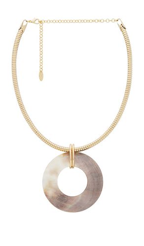 Shell Donut Pendant Flex Chain Necklace in Metallic - Ettika - Modalova