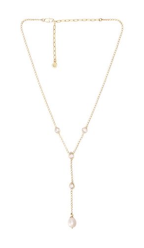 Dripping Crystal Lariat Necklace in Metallic - Ettika - Modalova