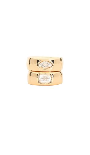 Crystal Stack Ring Set in Metallic . - size 5 (also in 6, 7, 8) - Ettika - Modalova