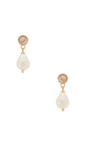 Pendientes largos simple drop studs en color ivory talla all - Ettika - Modalova