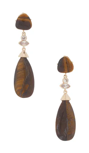 Tiger's Eye Solstice Drop Earrings in - Ettika - Modalova
