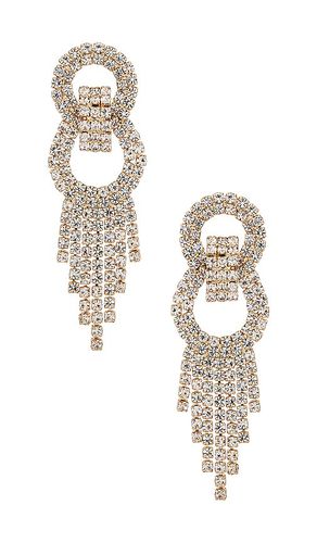 Crystal fringe earrings in color metallic gold size all in - Metallic Gold. Size all - Ettika - Modalova