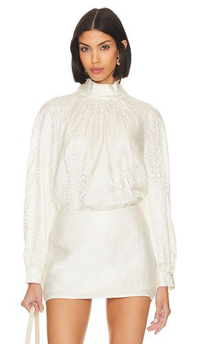 Blusa con cuello falso foldover en color blanco talla L en - White. Talla L (también en M, S, XS) - FRAME - Modalova