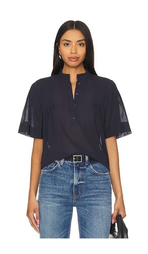 Pleated button up blouse en color talla S en - Navy. Talla S (también en XL, XS, XXS) - FRAME - Modalova