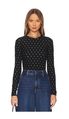 Dotted stretch mesh top en color negro talla L en - Black. Talla L (también en M, S, XL, XS) - FRAME - Modalova