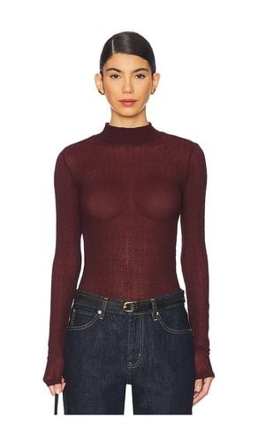 Mixed Mesh Turtleneck in Burgundy. - size L (also in M, S, XS) - FRAME - Modalova