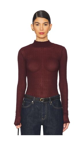 Mixed Mesh Turtleneck in Burgundy. - size M (also in XS) - FRAME - Modalova
