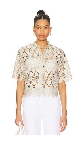 The Lace Button Up Shirt in Mint. - size L (also in M, S, XL, XS) - FRAME - Modalova