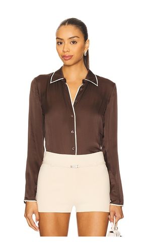 The Slim Essential Shirt in Brown. - size L (also in M, S, XS) - FRAME - Modalova